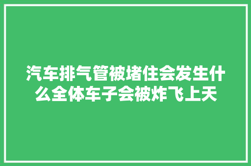 汽车排气管被堵住会发生什么全体车子会被炸飞上天