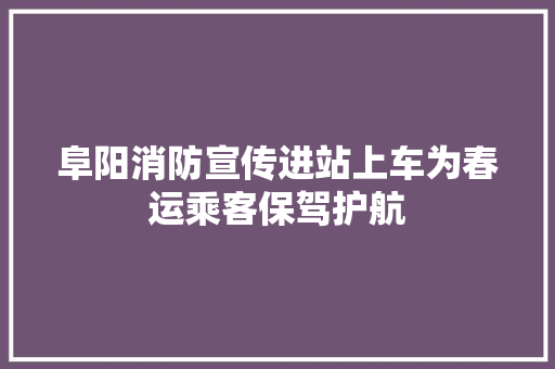 阜阳消防宣传进站上车为春运乘客保驾护航