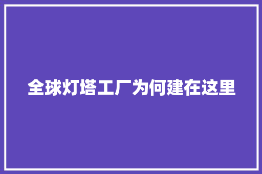 全球灯塔工厂为何建在这里