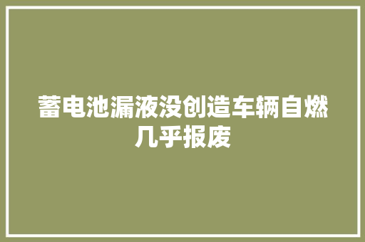 蓄电池漏液没创造车辆自燃几乎报废