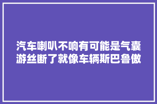 汽车喇叭不响有可能是气囊游丝断了就像车辆斯巴鲁傲虎