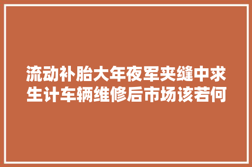 流动补胎大年夜军夹缝中求生计车辆维修后市场该若何转型