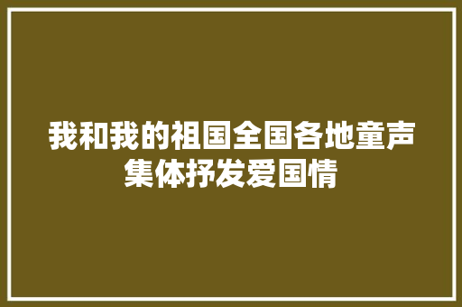 我和我的祖国全国各地童声集体抒发爱国情