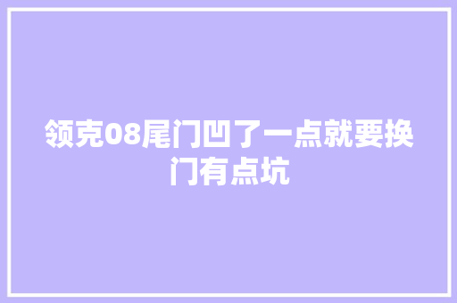 领克08尾门凹了一点就要换门有点坑