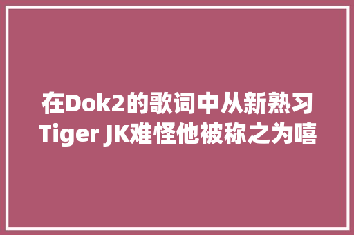 在Dok2的歌词中从新熟习Tiger JK难怪他被称之为嘻哈教父 休闲娱乐