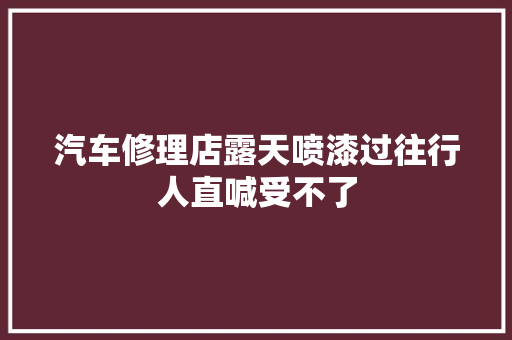 汽车修理店露天喷漆过往行人直喊受不了