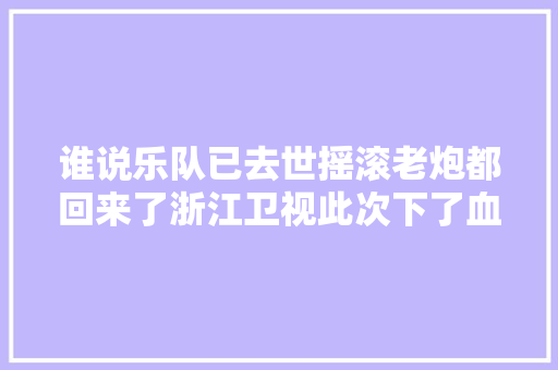 谁说乐队已去世摇滚老炮都回来了浙江卫视此次下了血本