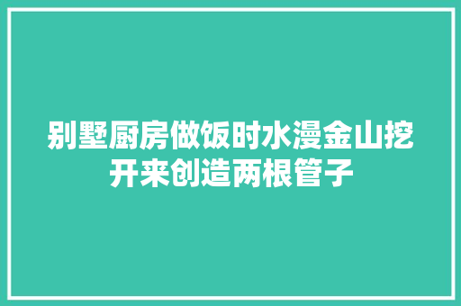 别墅厨房做饭时水漫金山挖开来创造两根管子