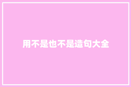 用不是也不是造句大全