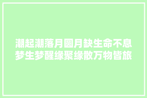 潮起潮落月圆月缺生命不息梦生梦醒缘聚缘散万物皆旅人