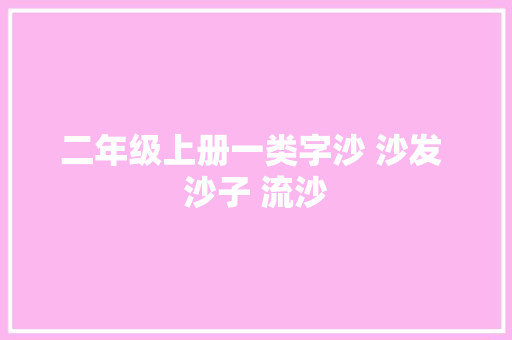 二年级上册一类字沙 沙发 沙子 流沙