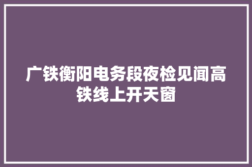 广铁衡阳电务段夜检见闻高铁线上开天窗