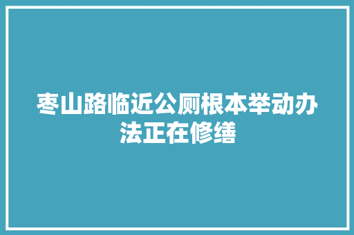枣山路临近公厕根本举动办法正在修缮
