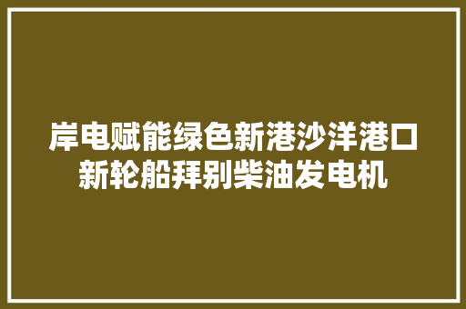 岸电赋能绿色新港沙洋港口新轮船拜别柴油发电机