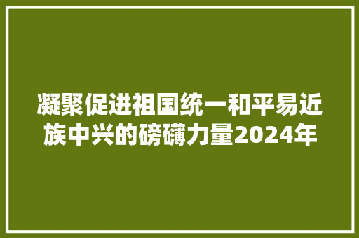 凝聚促进祖国统一和平易近族中兴的磅礴力量2024年全球华侨华人促进中国和平统一大年夜会综述