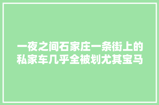 一夜之间石家庄一条街上的私家车几乎全被划尤其宝马奥迪划痕更长