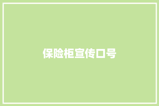 保险柜宣传口号