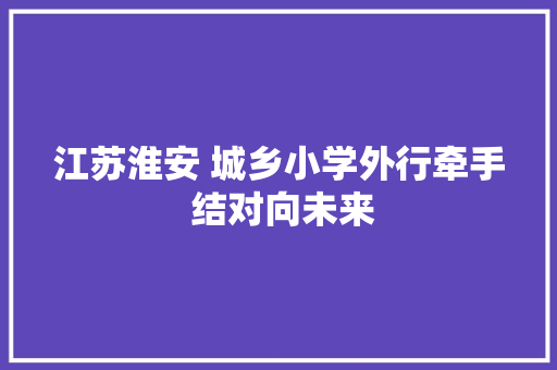 江苏淮安 城乡小学外行牵手 结对向未来