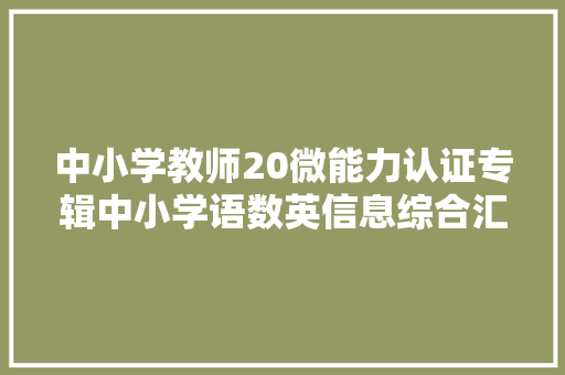 中小学教师20微能力认证专辑中小学语数英信息综合汇编