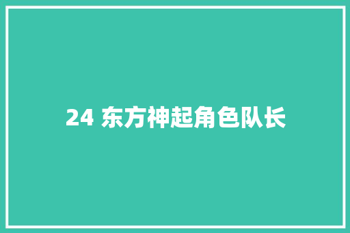 24 东方神起角色队长
