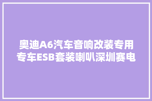 奥迪A6汽车音响改装专用专车ESB套装喇叭深圳赛电汽车音响