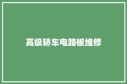 高级轿车电路板维修