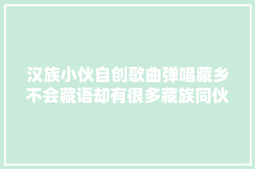 汉族小伙自创歌曲弹唱藏乡不会藏语却有很多藏族同伙