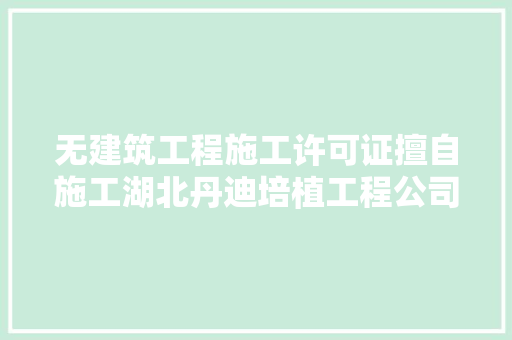无建筑工程施工许可证擅自施工湖北丹迪培植工程公司被罚1万
