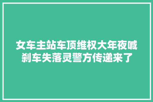 女车主站车顶维权大年夜喊刹车失落灵警方传递来了