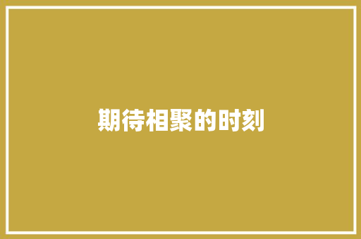期待相聚的时刻