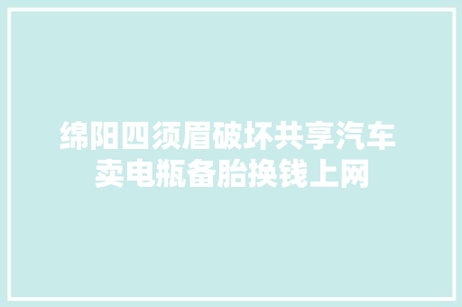绵阳四须眉破坏共享汽车 卖电瓶备胎换钱上网