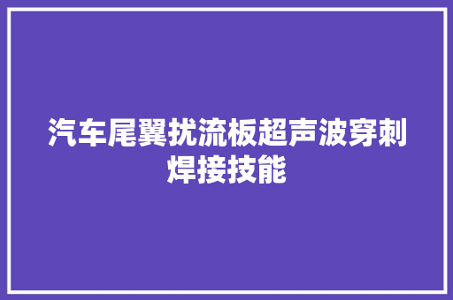 汽车尾翼扰流板超声波穿刺焊接技能