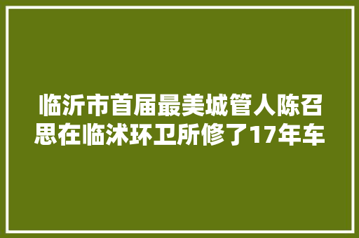临沂市首届最美城管人陈召思在临沭环卫所修了17年车的维修工