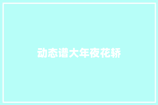 动态谱大年夜花轿