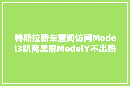 特斯拉新车查询访问Model3趴窝黑屏ModelY不出热风