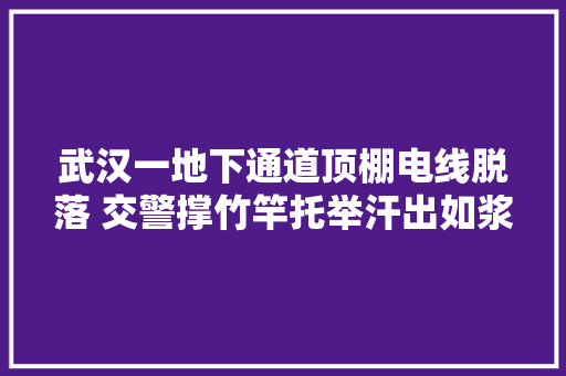 武汉一地下通道顶棚电线脱落 交警撑竹竿托举汗出如浆