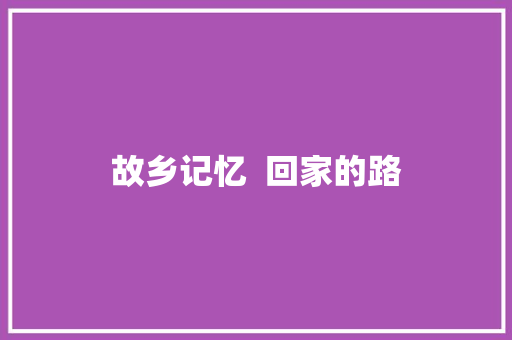 故乡记忆  回家的路