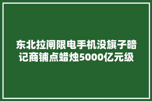 东北拉闸限电手机没旗子暗记商铺点蜡烛5000亿元级P2P平台被立案查询访问币圈地震59亿元比特币流出巨擘平台集体退出