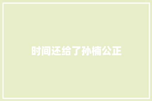 时间还给了孙楠公正