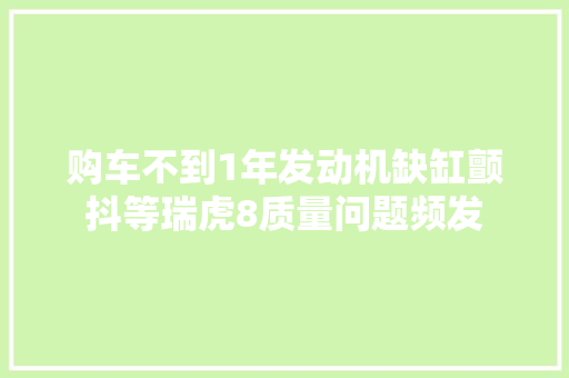 购车不到1年发动机缺缸颤抖等瑞虎8质量问题频发