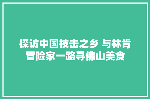 探访中国技击之乡 与林肯冒险家一路寻佛山美食