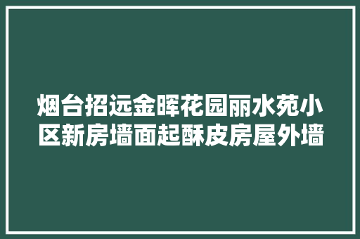 烟台招远金晖花园丽水苑小区新房墙面起酥皮房屋外墙漏水谁来修