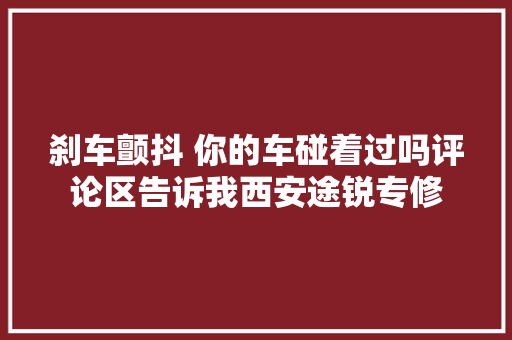 刹车颤抖 你的车碰着过吗评论区告诉我西安途锐专修