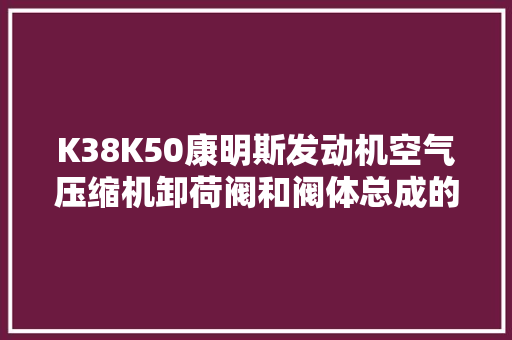K38K50康明斯发动机空气压缩机卸荷阀和阀体总成的解体检查组装