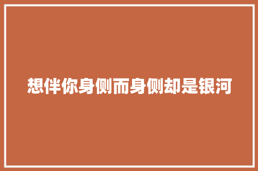 想伴你身侧而身侧却是银河