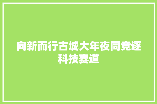 向新而行古城大年夜同竞逐科技赛道