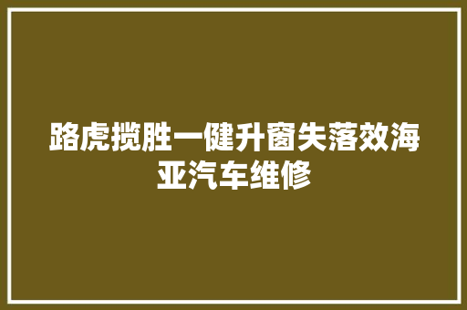 路虎揽胜一健升窗失落效海亚汽车维修
