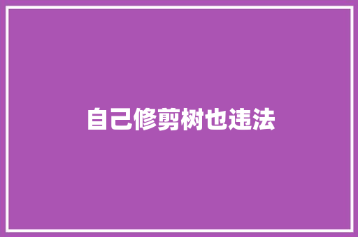 自己修剪树也违法