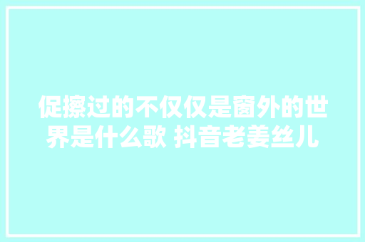 促擦过的不仅仅是窗外的世界是什么歌 抖音老姜丝儿车站歌词