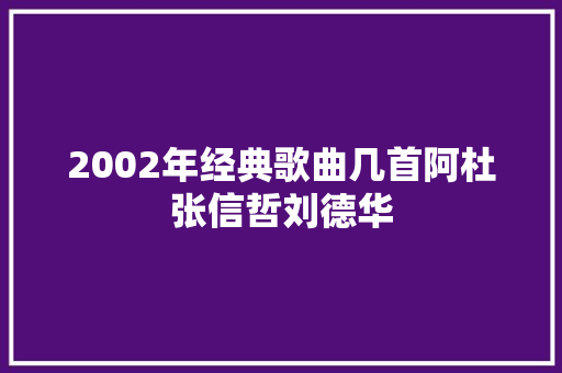 2002年经典歌曲几首阿杜张信哲刘德华